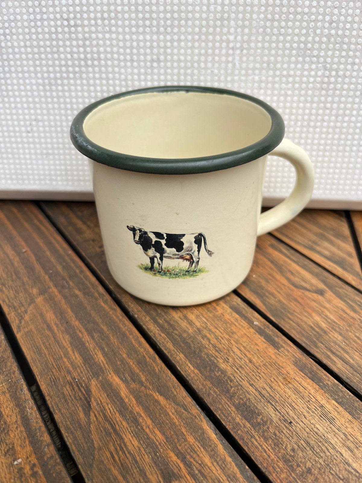 Emaille mok met koeienprint - Vintage look, Ophalen of Verzenden