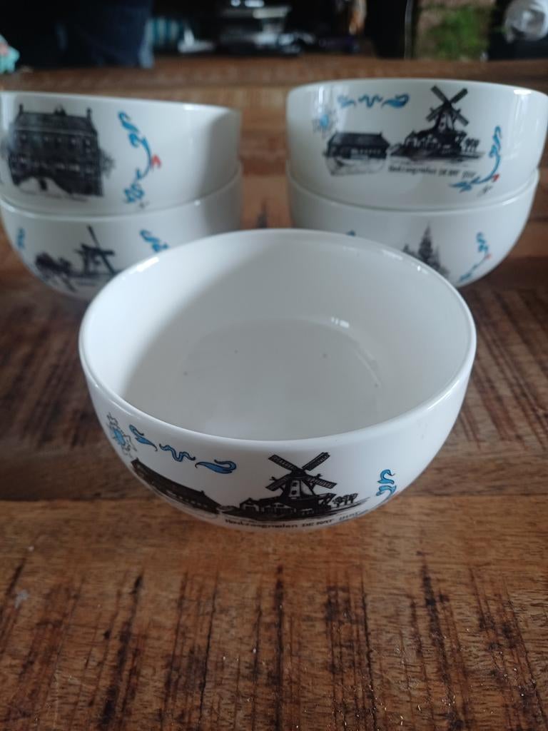 Jet Elfsteden toetje schaaltje.s 5 stuks, Ophalen, Glas, Overige stijlen, Schaal of Schalen