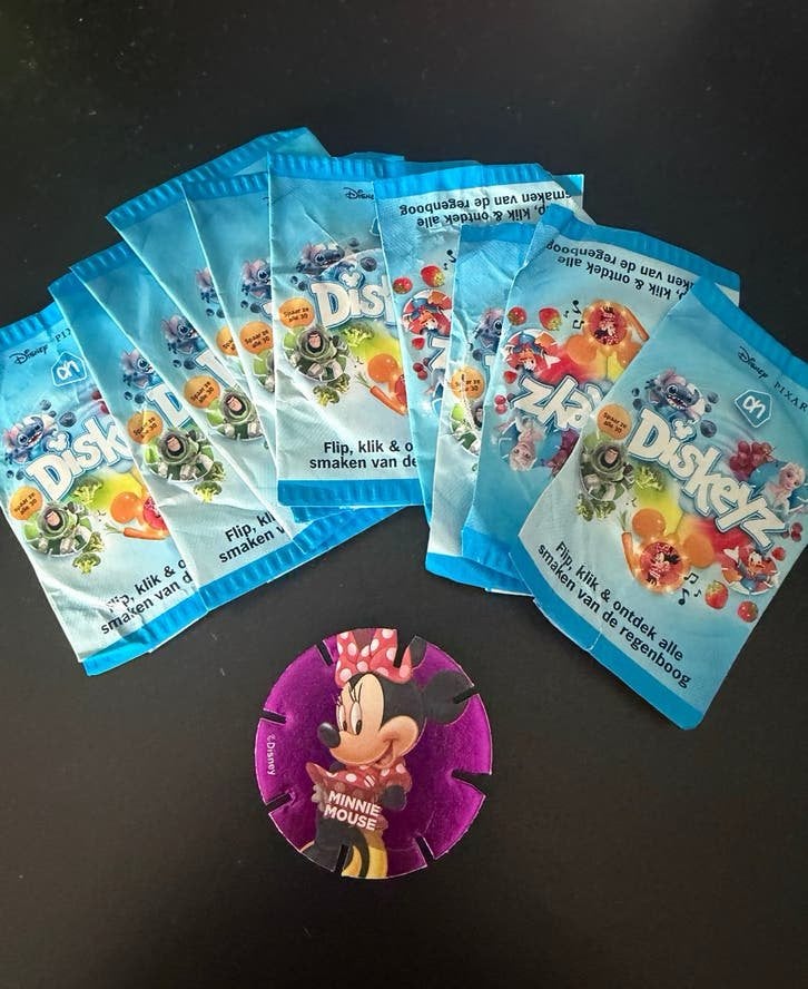 10x Sealed Albert Heijn Diskeyz Flippo’s +  Minnie Mouse, Ophalen of Verzenden, Verzameling