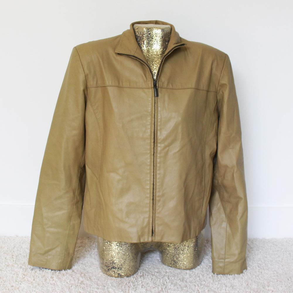 Mooie Zachte Leren Chazz Jas (Maat 44) € 45,-, Maat 42/44 (L), Ophalen of Verzenden, Zo goed als nieuw, Bruin