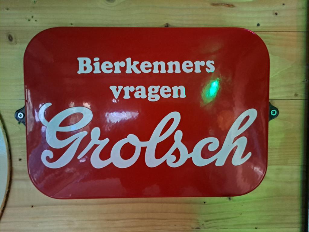 Klein emaille bord Grolsch bier, Ophalen of Verzenden, Reclamebord