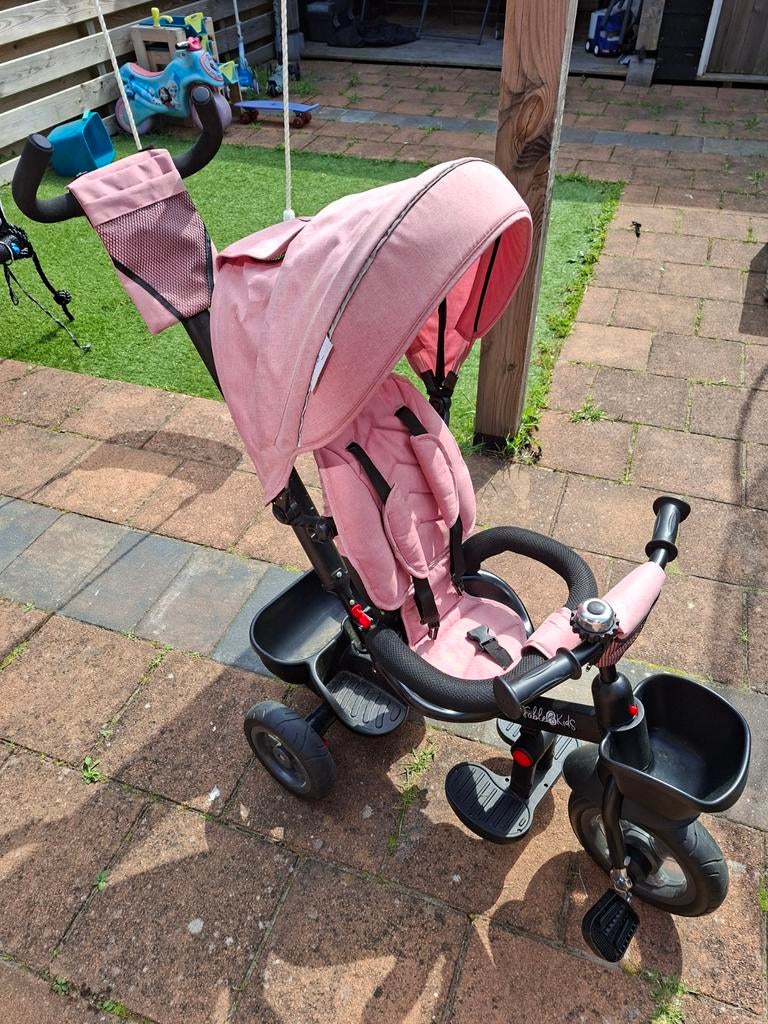 FableKids Driewieler 5in1 - Roze met Duwstang en Mandje, Fietsen en Brommers, Fietsen | Driewielfietsen, Ophalen, Gebruikt, FableKids
