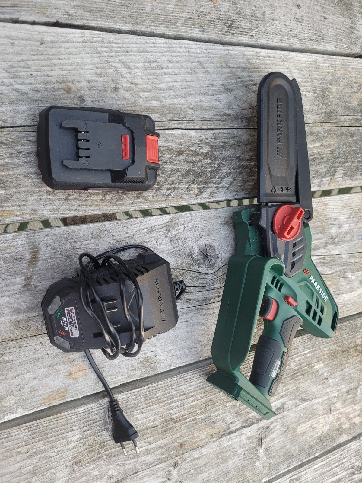 Parkside takkenschaar 20V accu en lader, incl. extra's, Tuin en Terras, Takkenscharen, Ophalen of Verzenden, Zo goed als nieuw