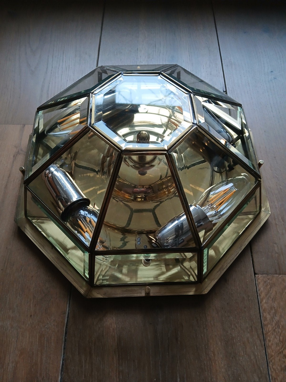 Vintage Deknudt Regency plafondlamp, Ophalen of Verzenden