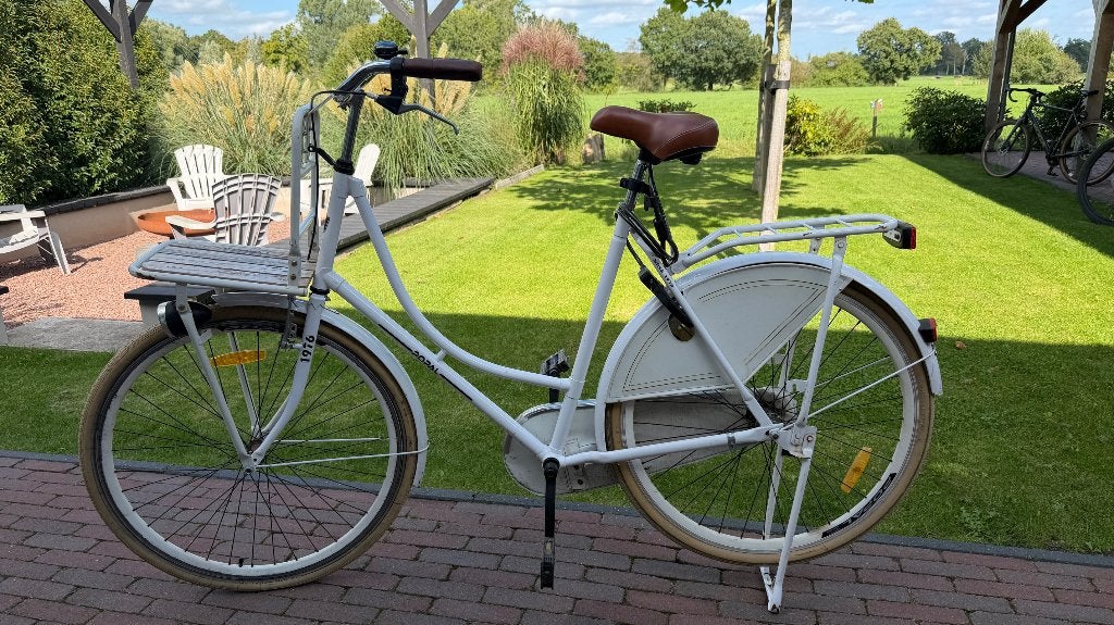 Witte Popal damesfiets met voor- en achterrek, Terugtraprem, 56 cm of meer, Ophalen, Overige merken