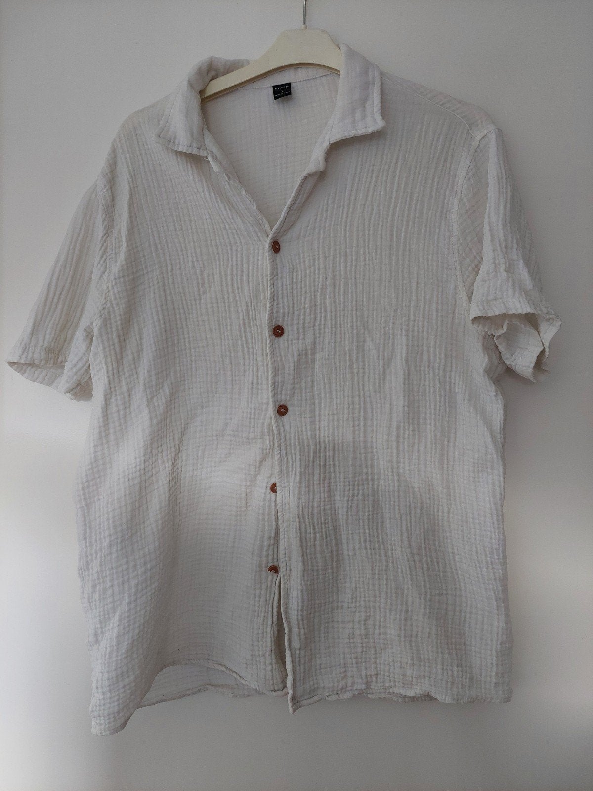Blouse van Shein. Maat L, Kleding | Heren, Shein, Wit, Ophalen of Verzenden, Halswijdte 41/42 (L)