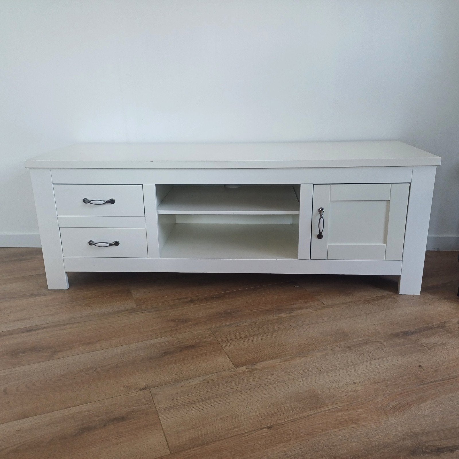 Massief wit dressoir met lade en kastje - 150x50x53cm, Huis en Inrichting, Kasten | Televisiemeubels, Ophalen, Gebruikt, 100 tot 150 cm