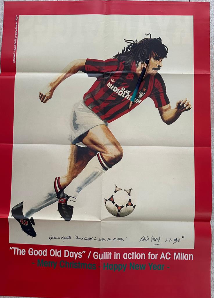 Poster Ruud Gullit (AC Milan) & Ryan Giigs (Manchester Utd), Ophalen of Verzenden, Zo goed als nieuw, A1 t/m A3, Sport