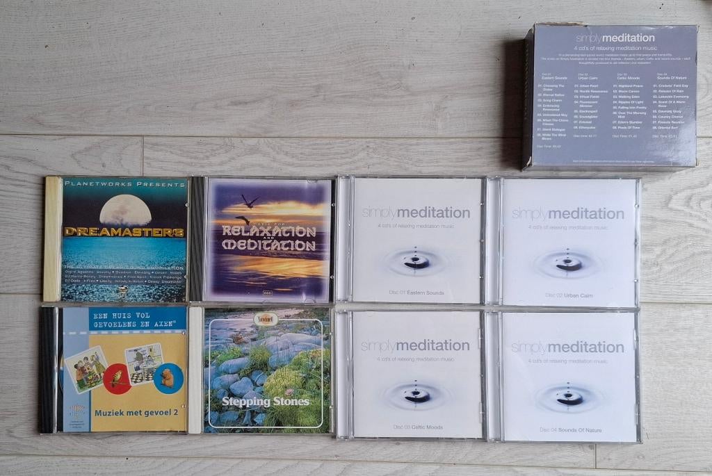 8 Meditatie-CD's w.o. 1 box met 4 CD's, Ophalen of Verzenden, Zo goed als nieuw, Boxset
