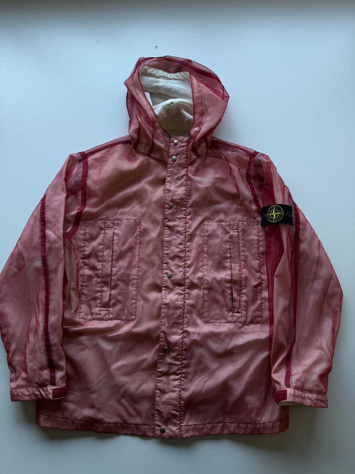 Stone Island Translucent Jas - XL - Vintage, Ophalen of Verzenden, Gedragen, Maat 56/58 (XL), Rood