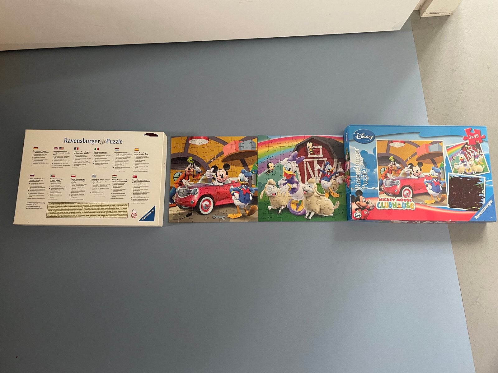 Ravensburger Disney Mickey Mouse Clubhouse Puzzel 3x49 stukj, Ophalen of Verzenden, 10 tot 50 stukjes, Gebruikt, 6 jaar of ouder