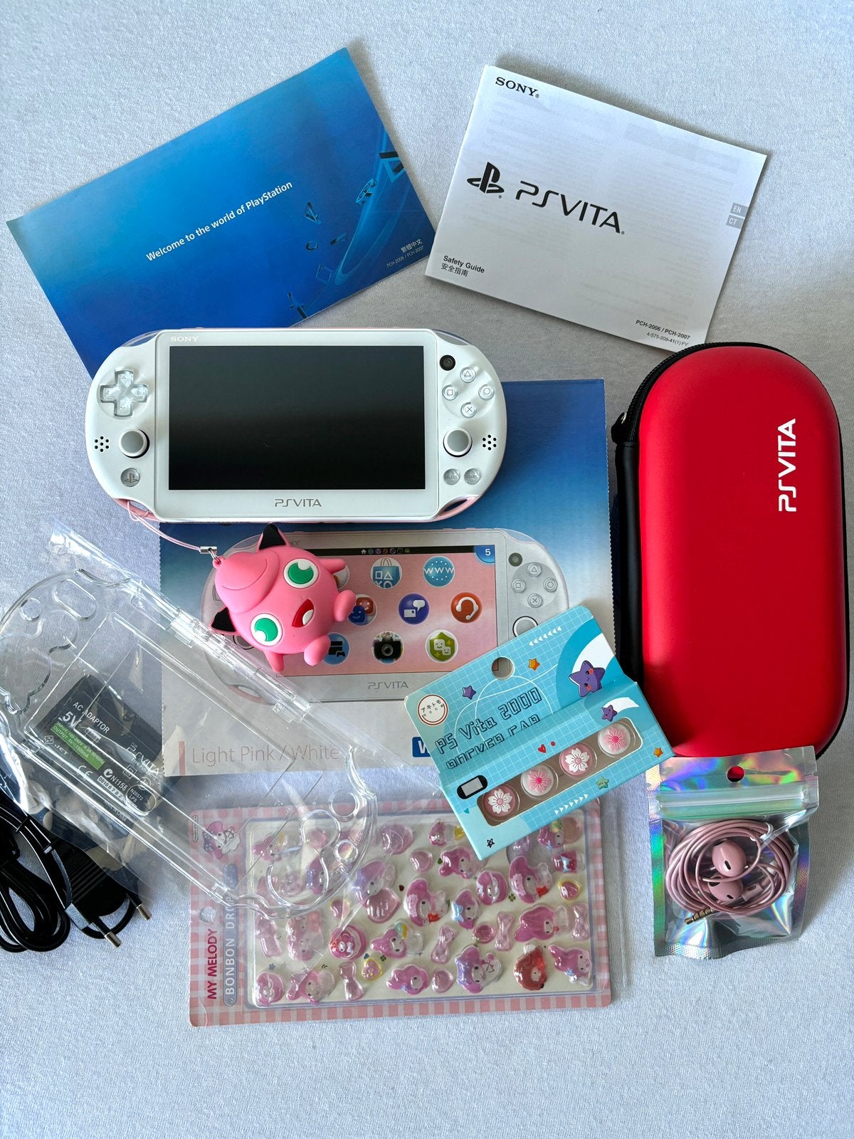 Sony PS Vita Slim 2000 Light Pink/White 128GB Rare Compleet, Ophalen of Verzenden, Zo goed als nieuw, Roze, Met camera