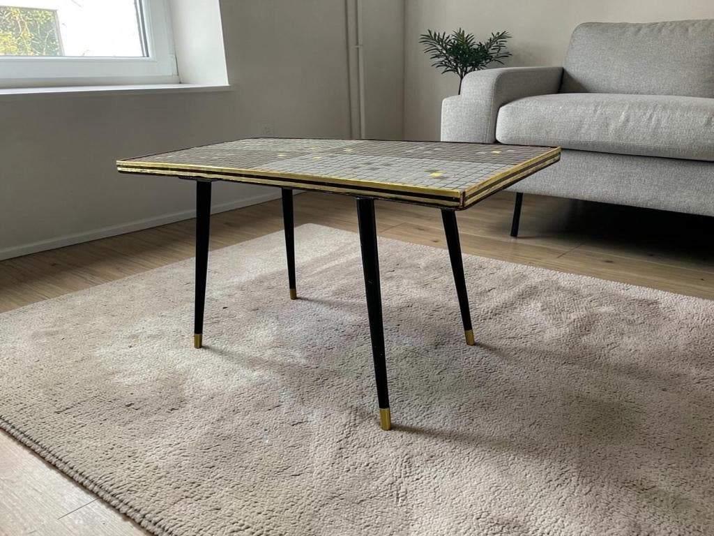 vintage mozaïek salontafel / bijzettafel / tegeltafel, Ophalen