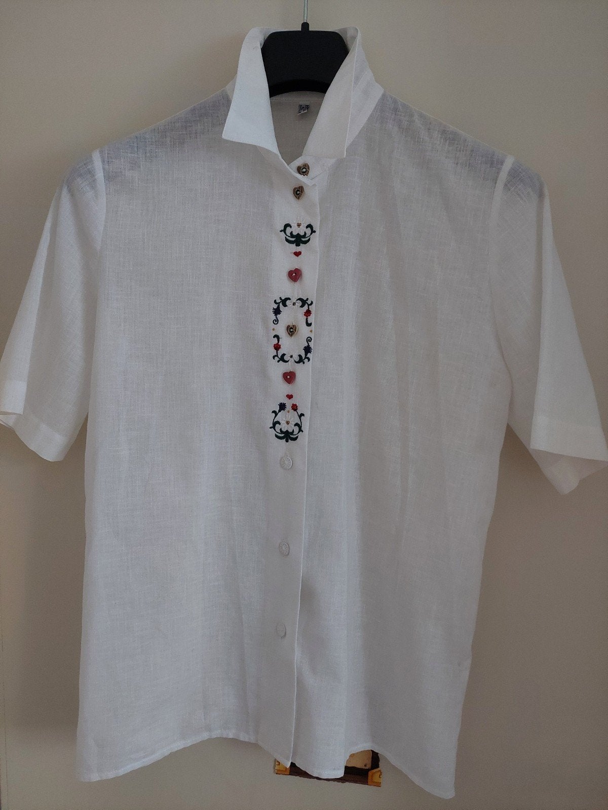 Witte linnen blouse Tirol - Maat M (40), Kleding | Dames, Maat 38/40 (M), Wit, Ophalen of Verzenden, Onbekend