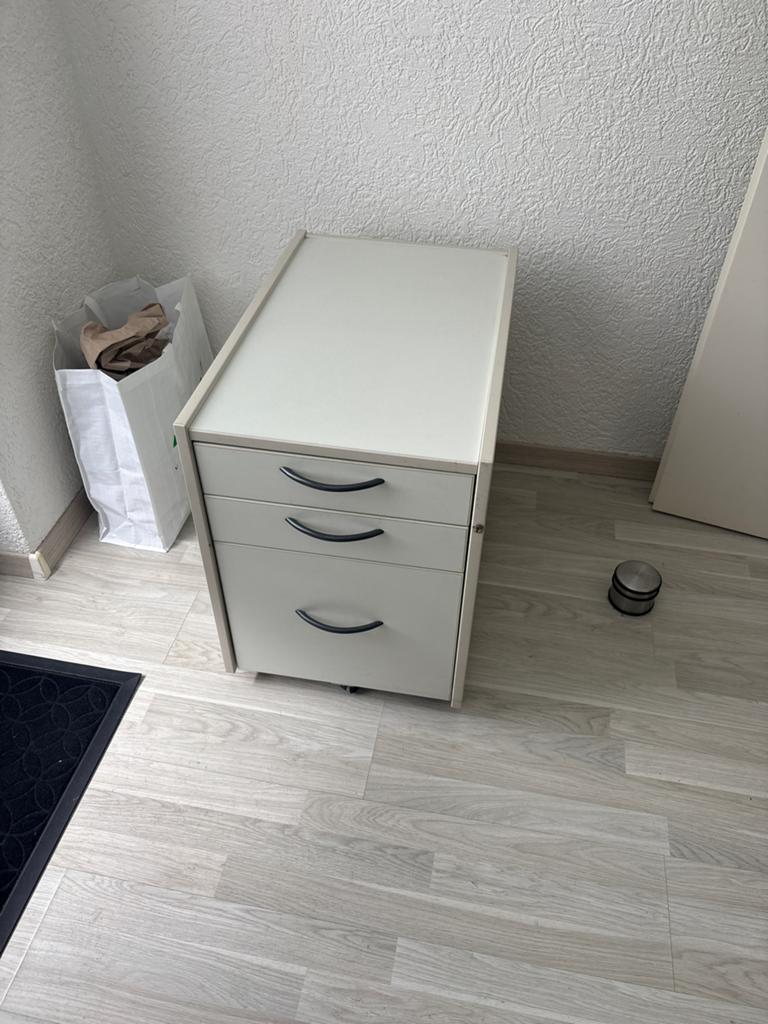 Verrijdbaar ladeblok met 3 laden - Wit, Huis en Inrichting, Kasten | Ladekasten, Ophalen, Gebruikt, 3 of 4 laden, Minder dan 100 cm