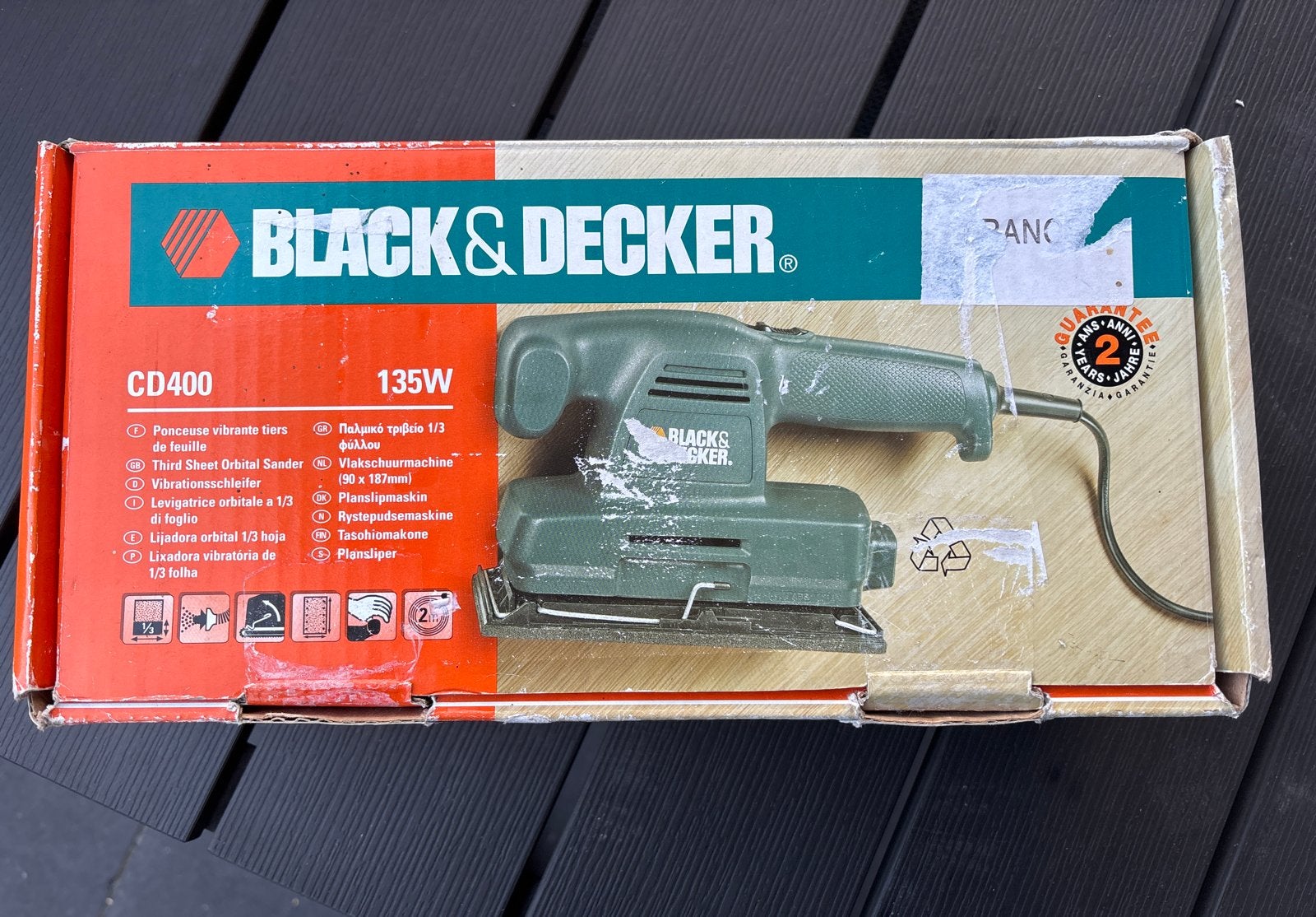 Black & Decker CD400 Vlakschuurmachine 135W, Ophalen of Verzenden, Gebruikt, Minder dan 600 watt, Vlakschuurmachine
