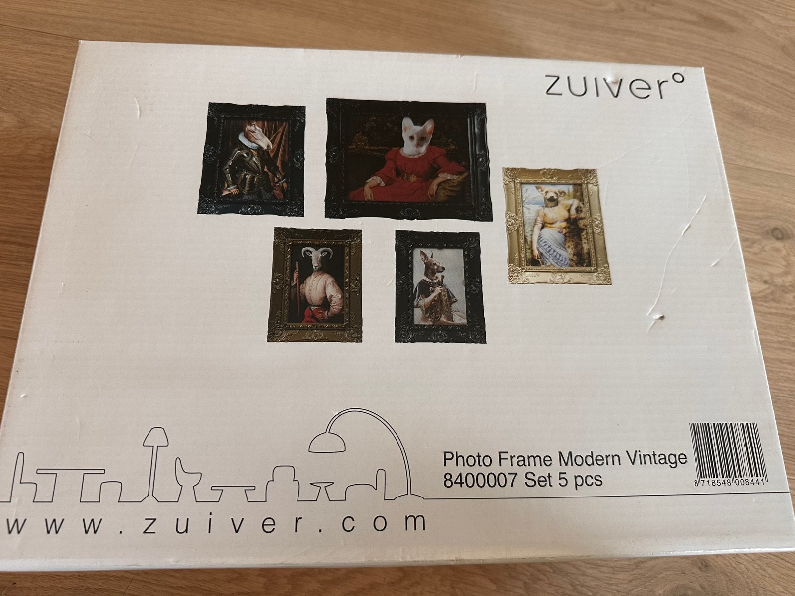 Set van 5 lijstjes met een mens/dier afbeelding van Zuiver, Ophalen of Verzenden, Nieuw