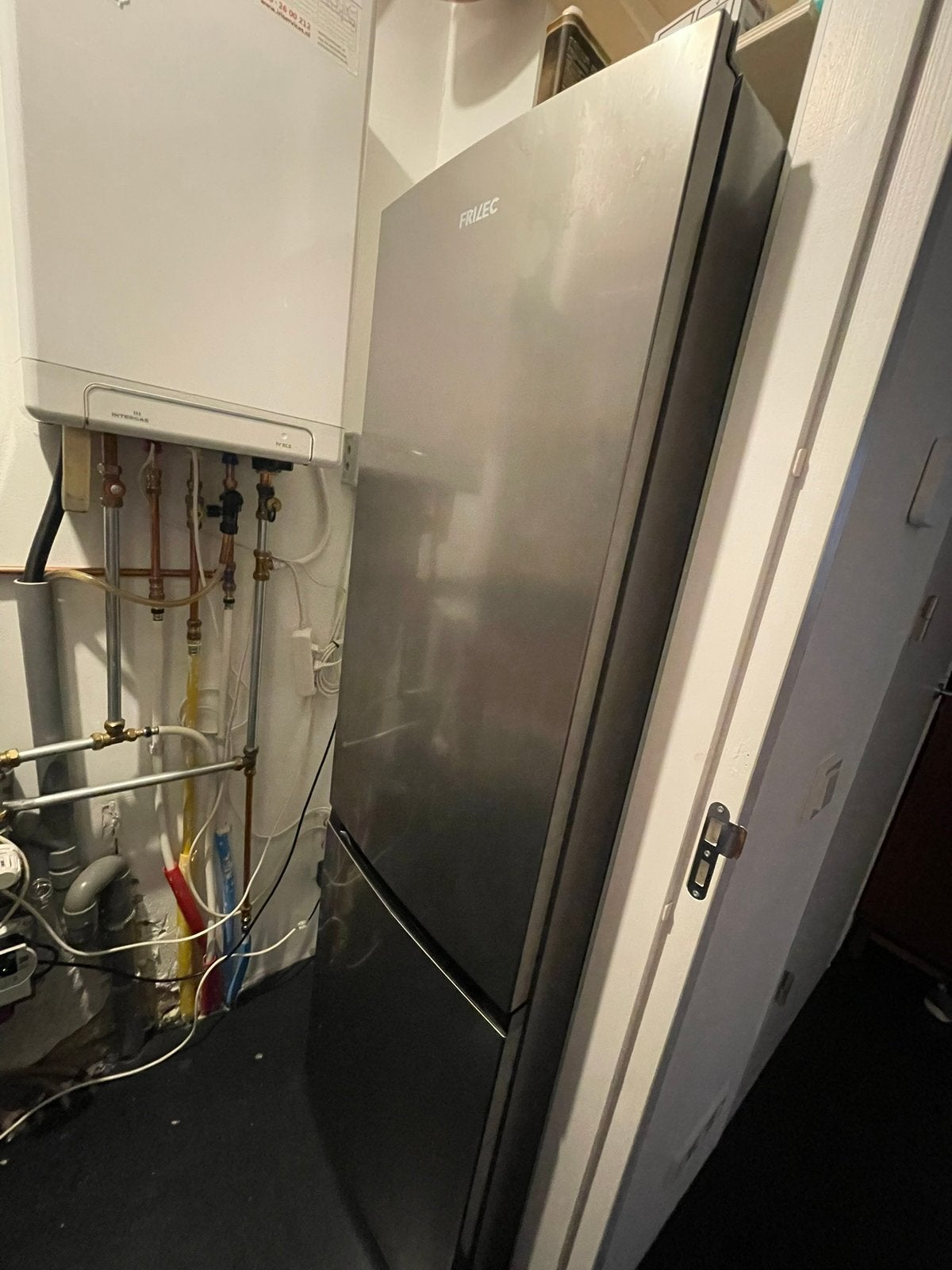 RVS koel-vries combinatie, Ophalen, Zo goed als nieuw