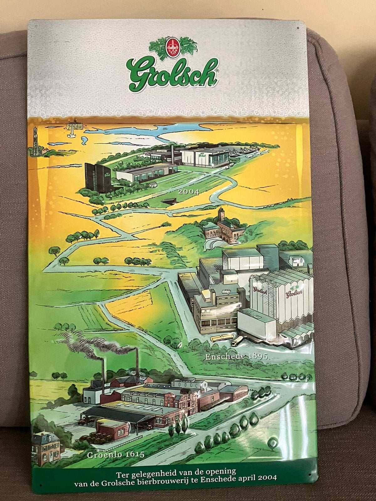 Vintage reclamebord geen emaille bord grolsch 2004, Ophalen of Verzenden, Zo goed als nieuw, Reclamebord, Plaat of Schild, Grolsch