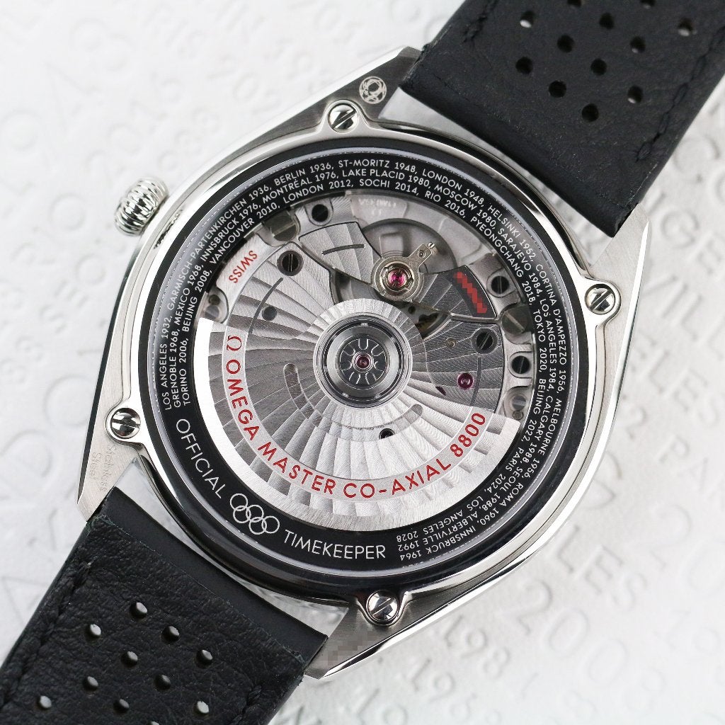 Omega Seamaster Olympic Games 39.5 (Zeer goed/ 2021), Leer, Staal, Polshorloge, Ophalen of Verzenden