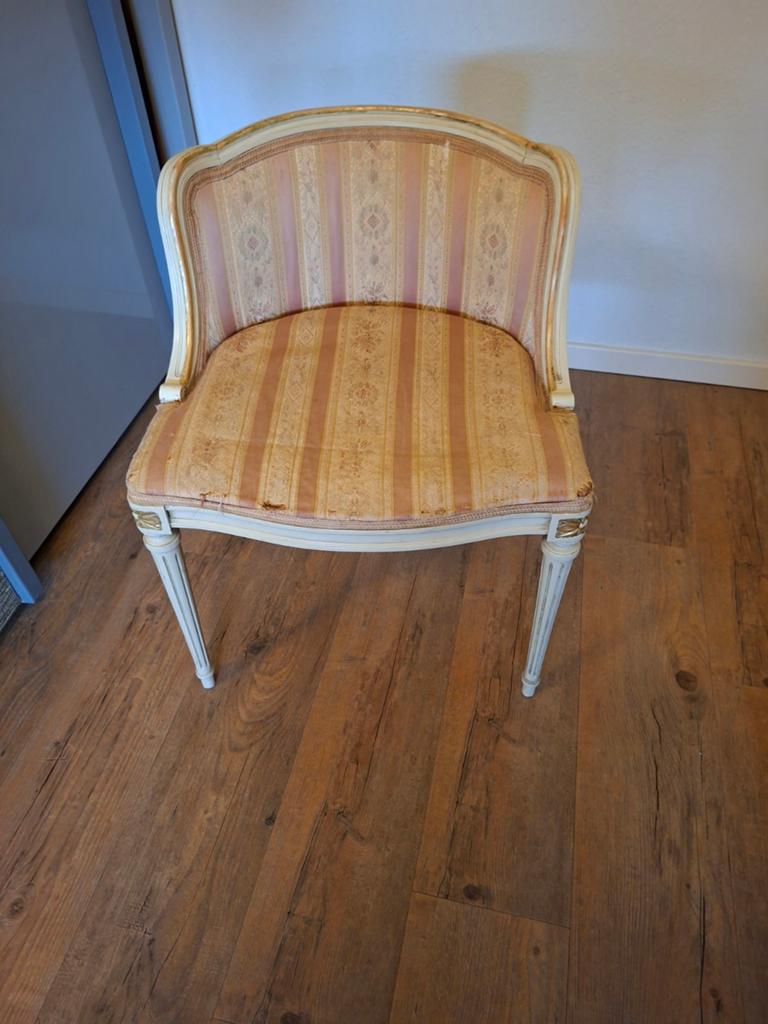 Vintage kaptafelstoeltje., Ophalen of Verzenden, Overige kleuren, Eén