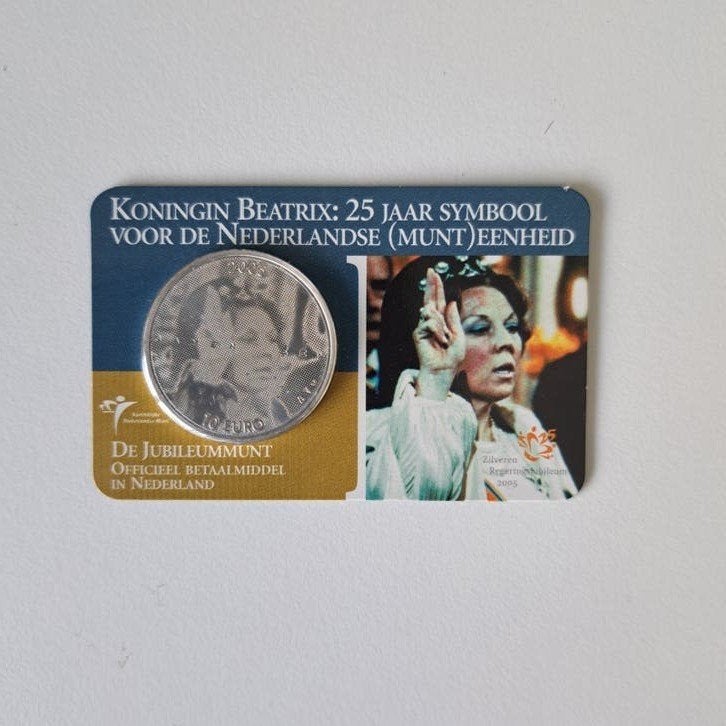Coincard 2005 Zilveren 10 Euro Koningin Beatrix, Koningin Beatrix, Zilver, Euro's, Ophalen of Verzenden