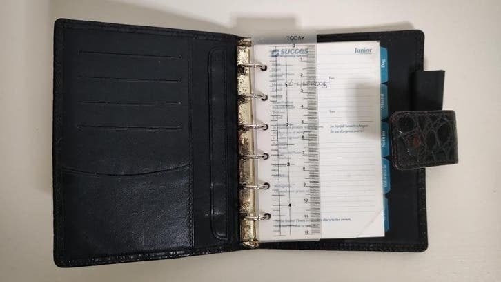 K542 agendaorganizer HENZO zwart croco model junior, Diversen, -, -, Ophalen of Verzenden, Zo goed als nieuw