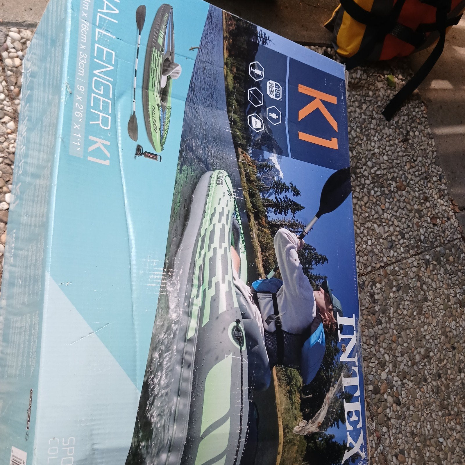 Intex Challenger K1 Kajak met zwemvest, Ophalen of Verzenden, Opblaasbaar, Zo goed als nieuw, 1-persoons