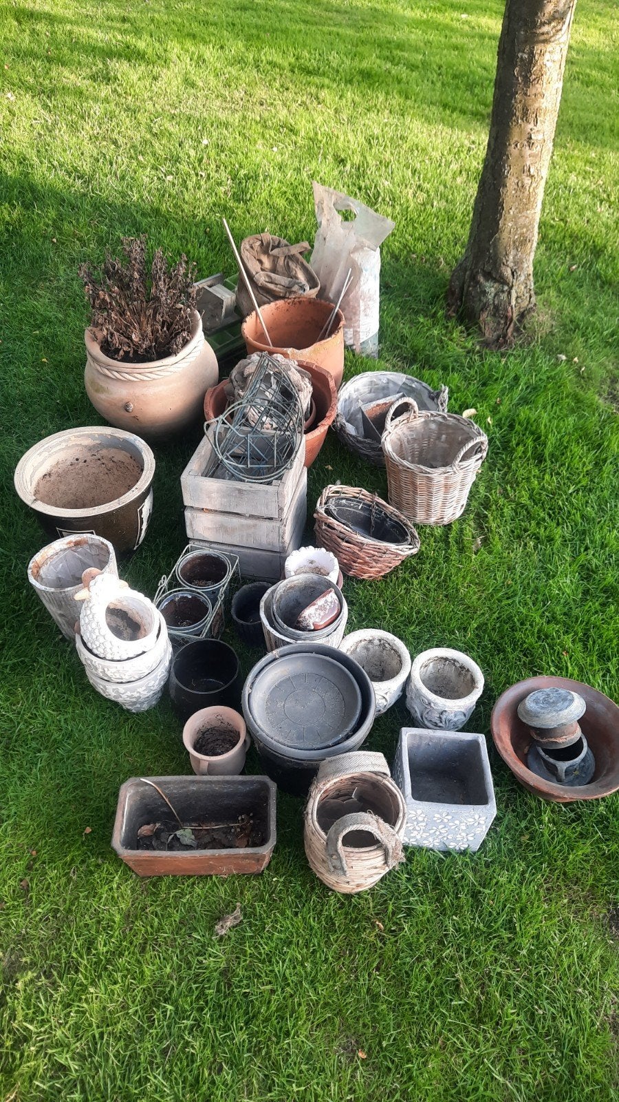 Diverse bloempotten en plantenbakken - Grote partij, Gebruikt, Rond, Minder dan 40 cm, Balkon