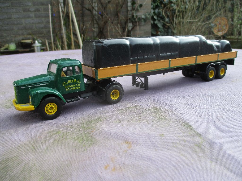 Tekno Scania Vabis van der Helm, Hobby en Vrije tijd, Modelauto's | 1:50, Verzenden, Zo goed als nieuw, Bus of Vrachtwagen, Tekno
