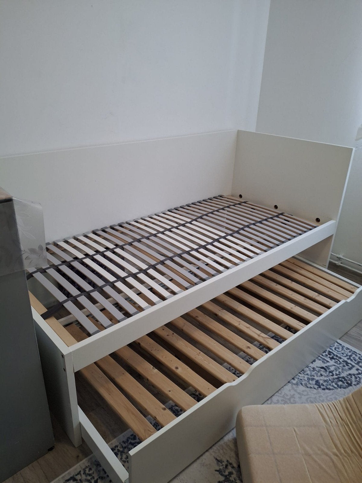 IKEA Bedbank met onderbed - Ideaal voor logees, Ophalen, Gebruikt, Wit, Tweepersoons