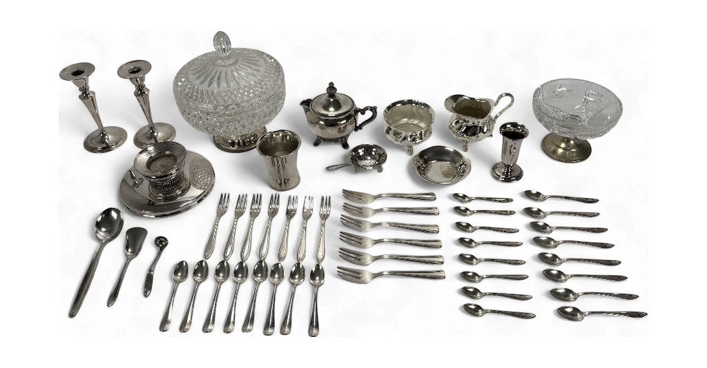 1060. Verzilverd servies en bestek - Keltum en Schoonberg, Antiek en Kunst, Ophalen of Verzenden