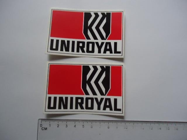 sticker oud UNIROYAL auto motor race rally logo sponsor, Verzamelen, Stickers, Verzenden, Zo goed als nieuw, Bedrijf of Vereniging
