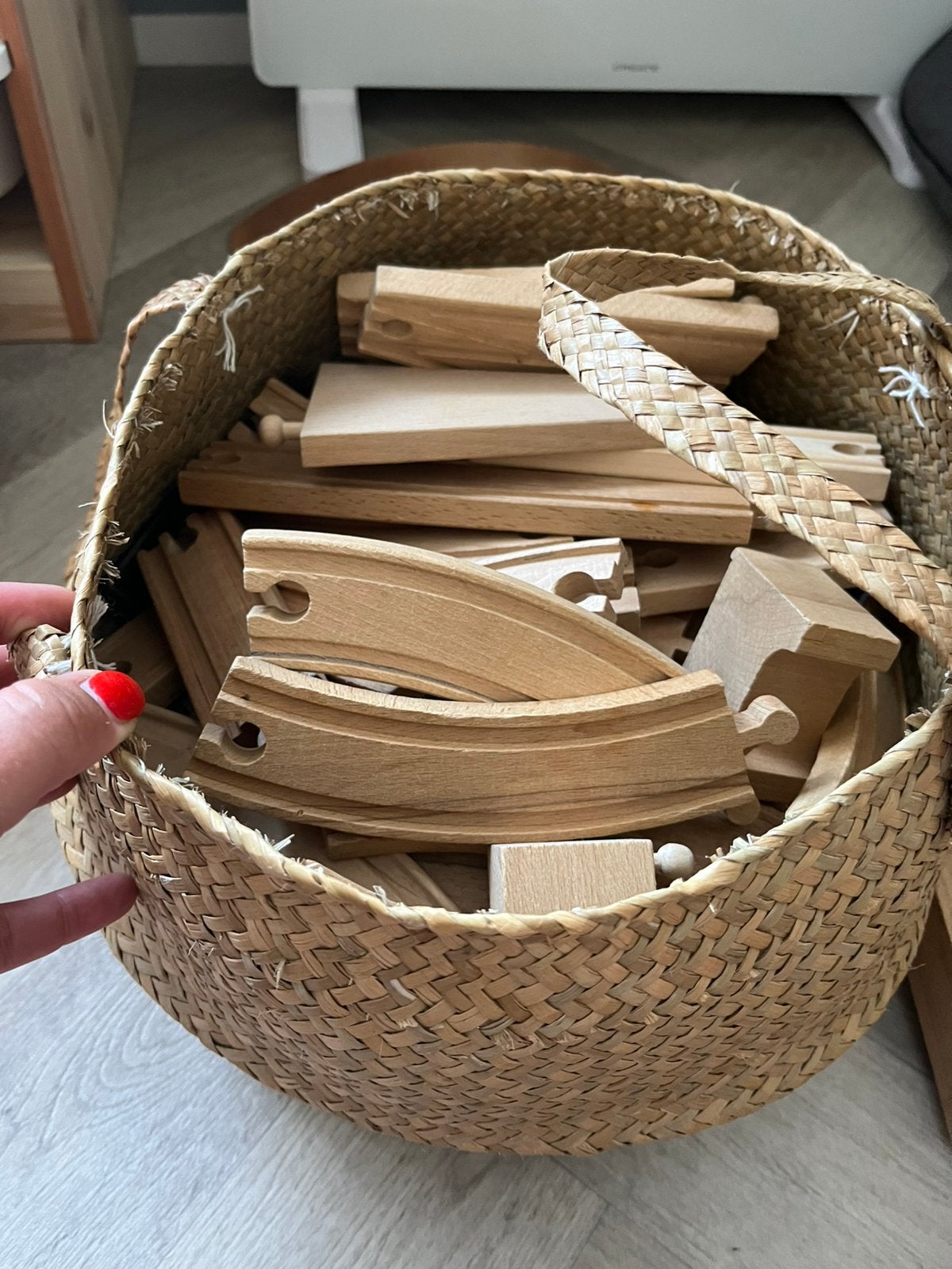 Houten treinbaan, grote set met veel onderdelen!, Ophalen of Verzenden, Gebruikt