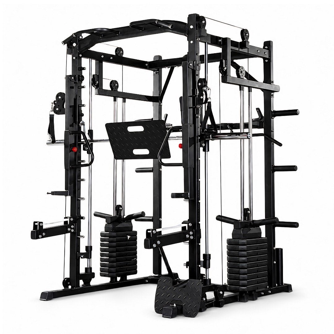 Power Rack met Smith Machine, kabelsysteem en leg press., Ophalen, Zo goed als nieuw, Benen, Overige typen