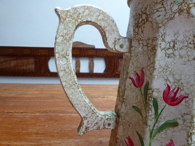 Antieke emaille Franse koffiepot met filter, Ophalen of Verzenden