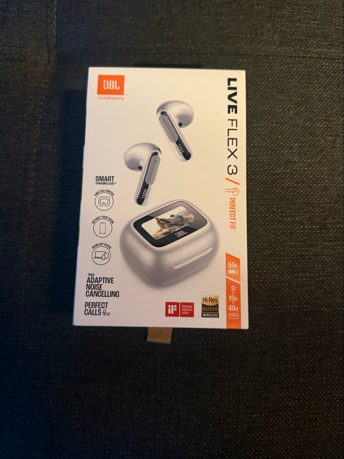 JBL Live Flex 3 Draadloze Oordopjes met Smart Charging Case, In-ear, JBL, Zilver, Bluetooth