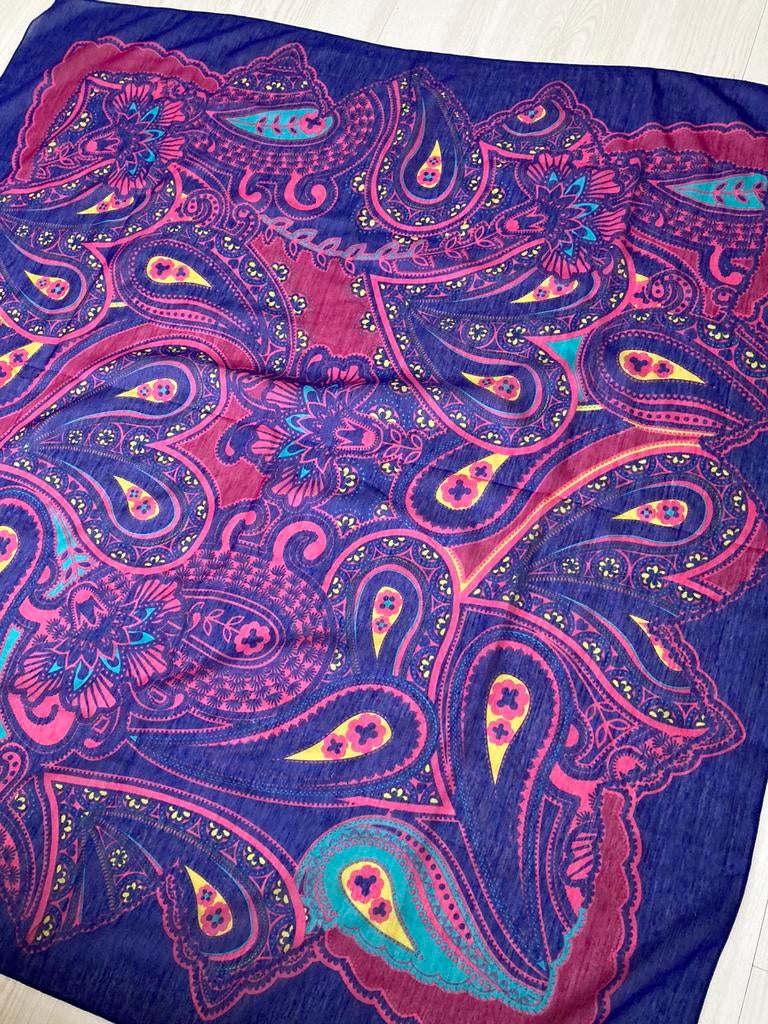 Kleurrijke boho Sjaal met folklore Print  -in haar of om nek, Ophalen of Verzenden, Gedragen, Sjaal