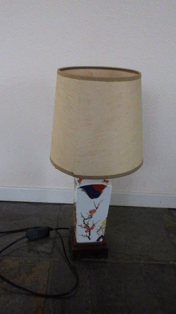 mooie chinese lampenstandaard met kap, Ophalen of Verzenden, Gebruikt, Overige materialen, Minder dan 50 cm