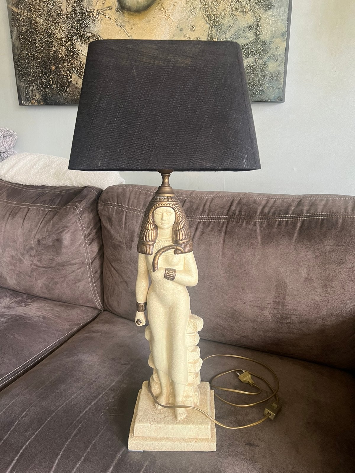 Vintage Jaren ‘80 Tafellamp Egypte / Isis., Ophalen, Metaal