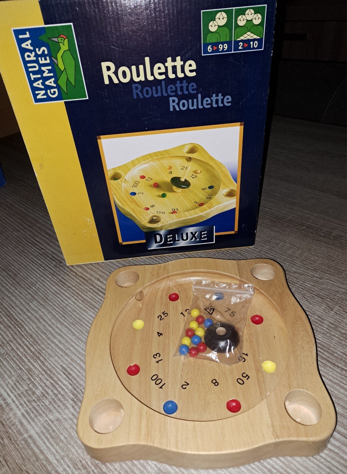Roulette Deluxe Houten Spel, Vijf spelers of meer, Ophalen of Verzenden, Zo goed als nieuw, Natural Games
