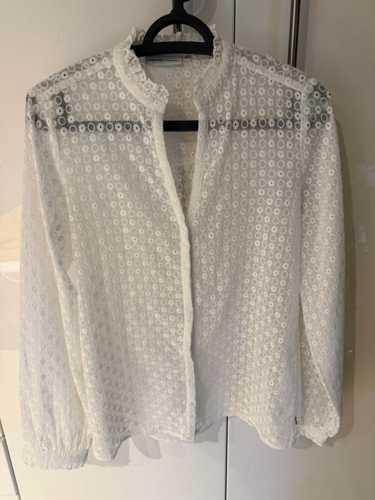 Fabienne Chapot witte opengewerkte blouse, maat 36, Ophalen of Verzenden, Gedragen, Maat 36 (S), Wit