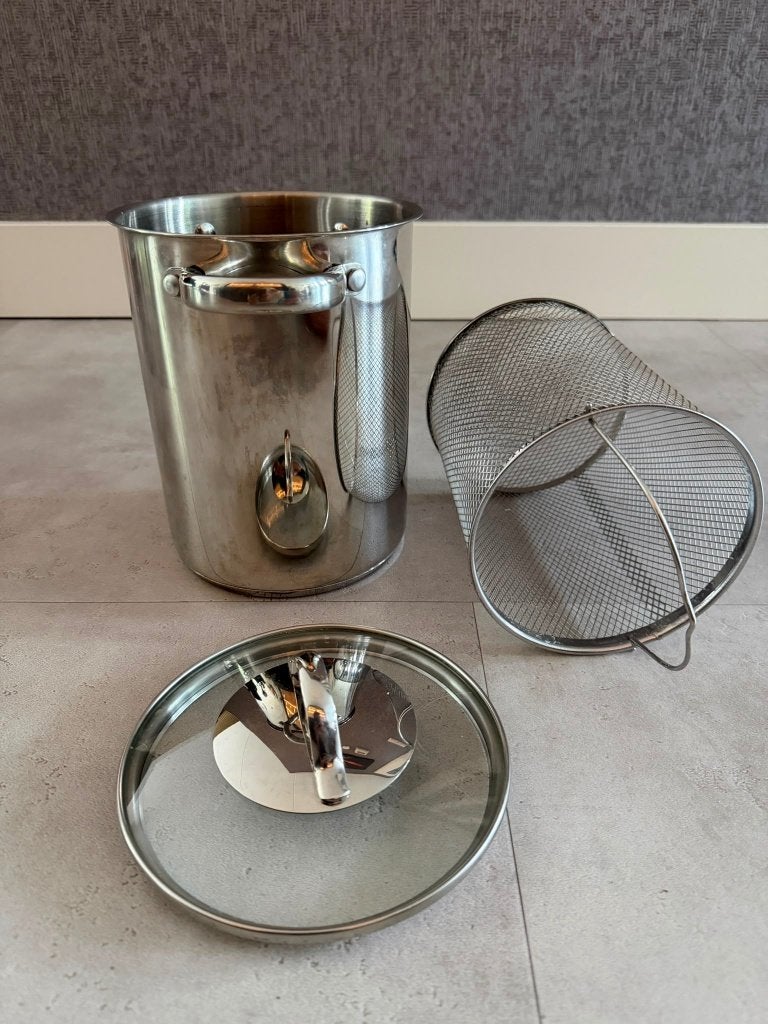 Asperge en/of pasta pan, Ophalen, Zo goed als nieuw, Met deksel, Rvs