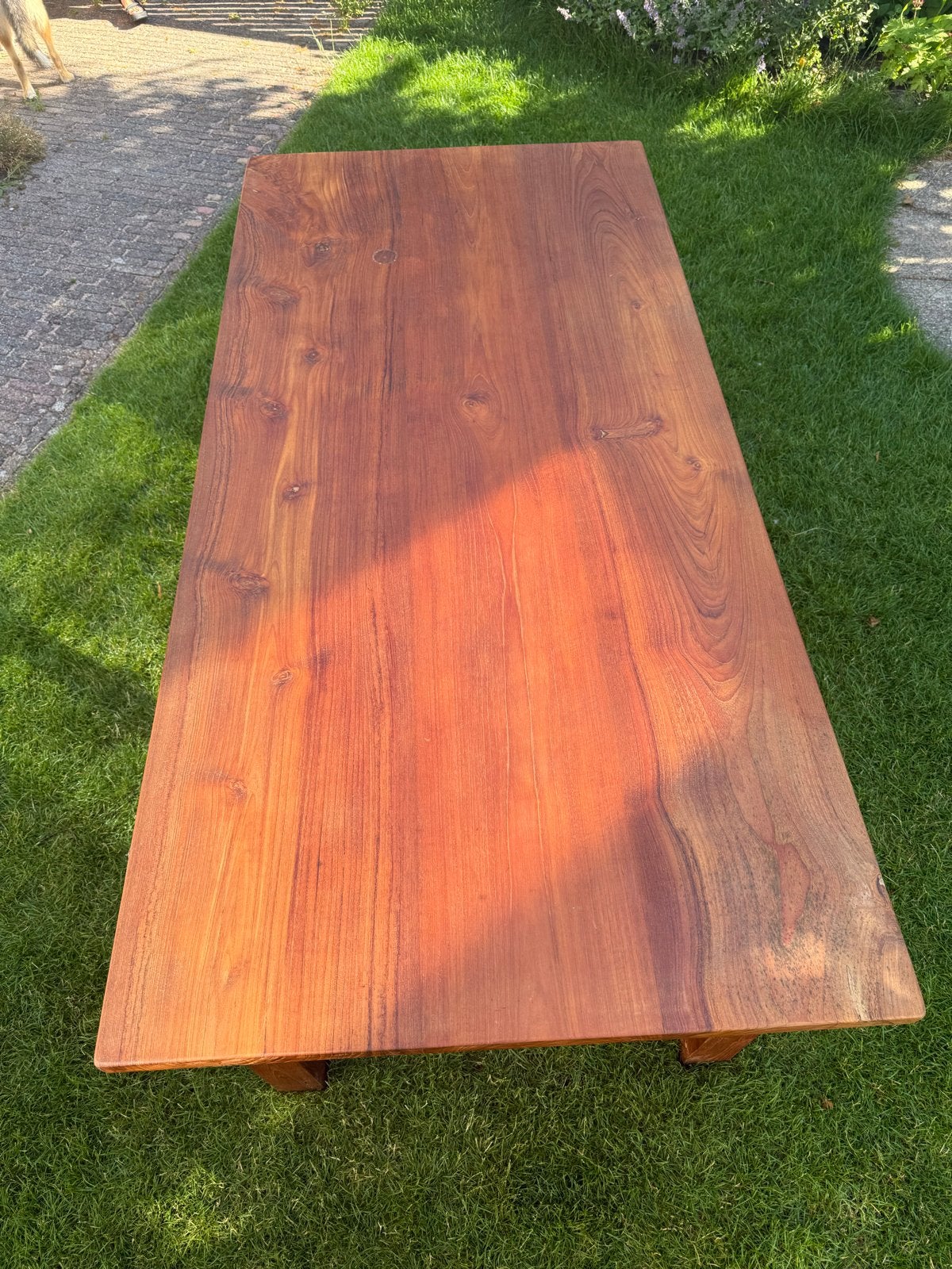 Prachtige Massief Houten Tafel met Lades - Deens Olie, Ophalen, Teakhout, 200 cm of meer, 50 tot 100 cm