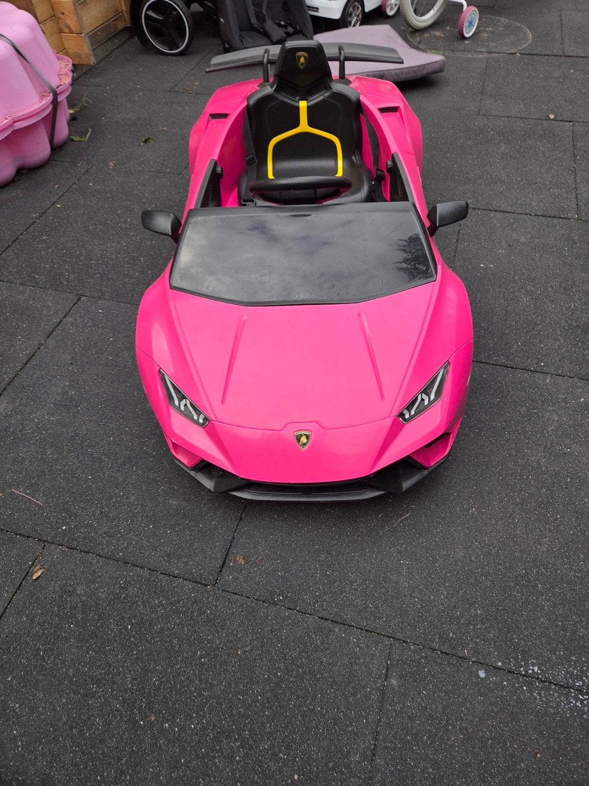 Roze Lamborghini kinderauto met nieuwe accu, Ophalen, Gebruikt
