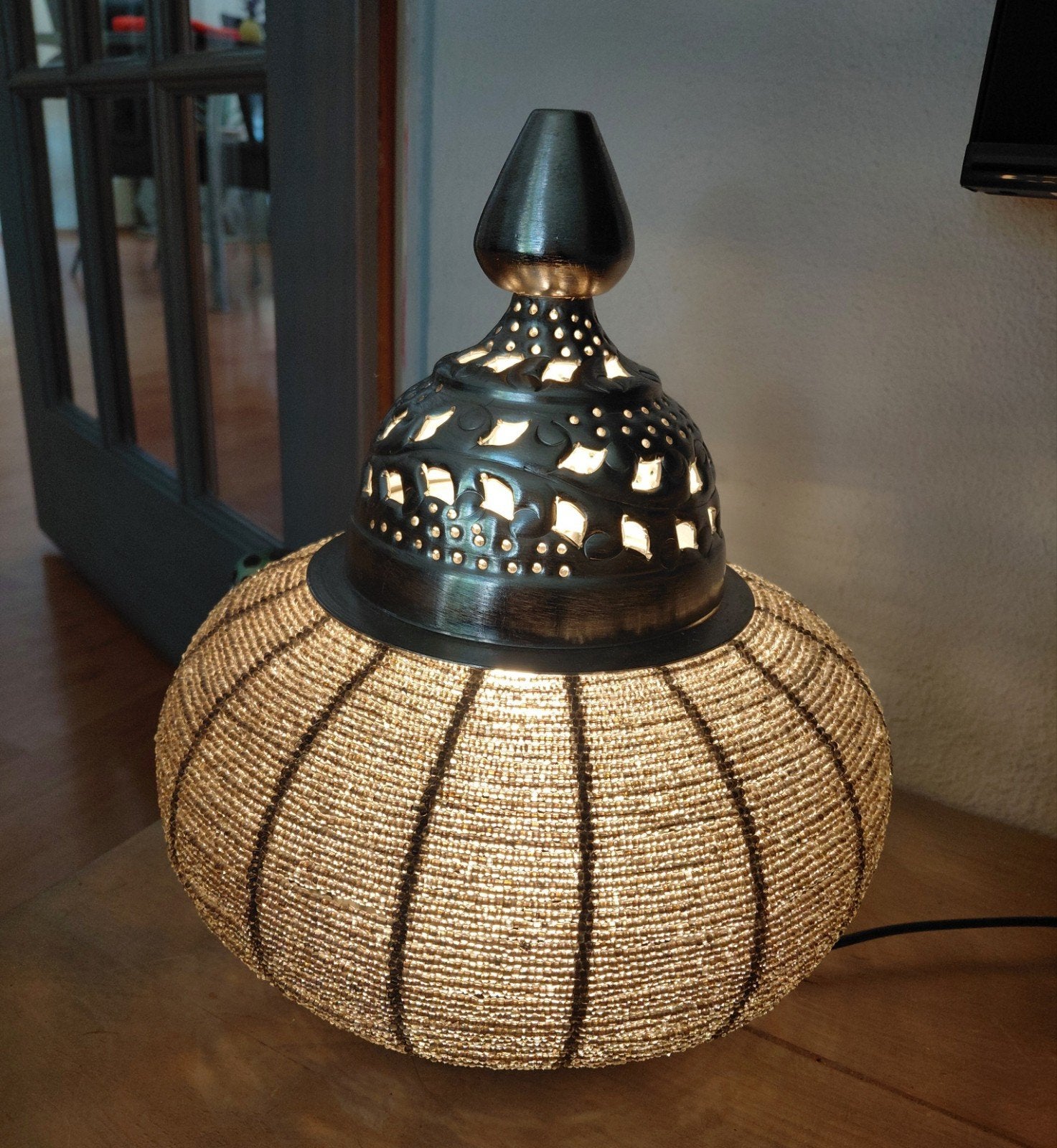 Oosterse lamp hoogte 33 cm, Huis en Inrichting, Ophalen, Metaal, Minder dan 50 cm