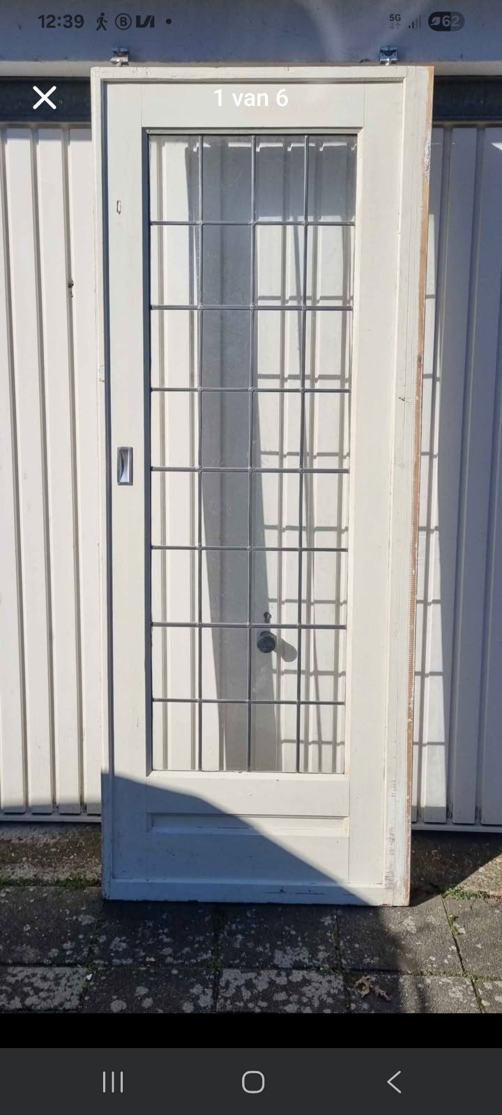 1 oude ensuite schuifdeur met glas in lood., Ophalen