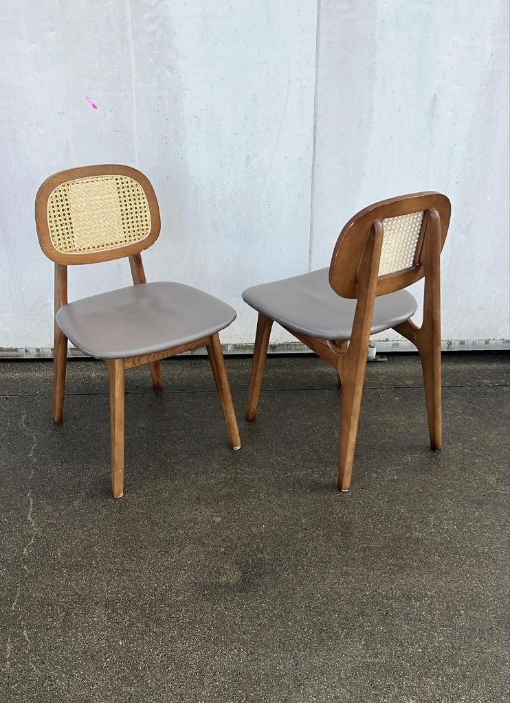 6 stuks hippe horeca restaurant stoelen wicker japandi look, Huis en Inrichting, Stoelen, Zo goed als nieuw, Vijf, Zes of meer stoelen