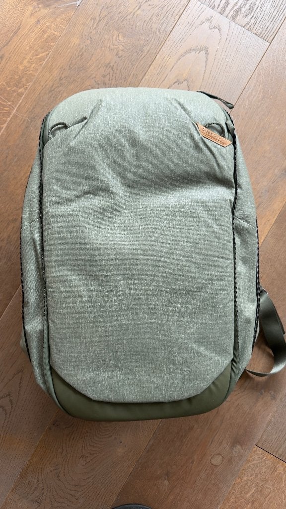 Peak Design Travel Backpack 30l - sage incl. Cube V3 Large, Rugtas, Ophalen of Verzenden, Zo goed als nieuw, Groen