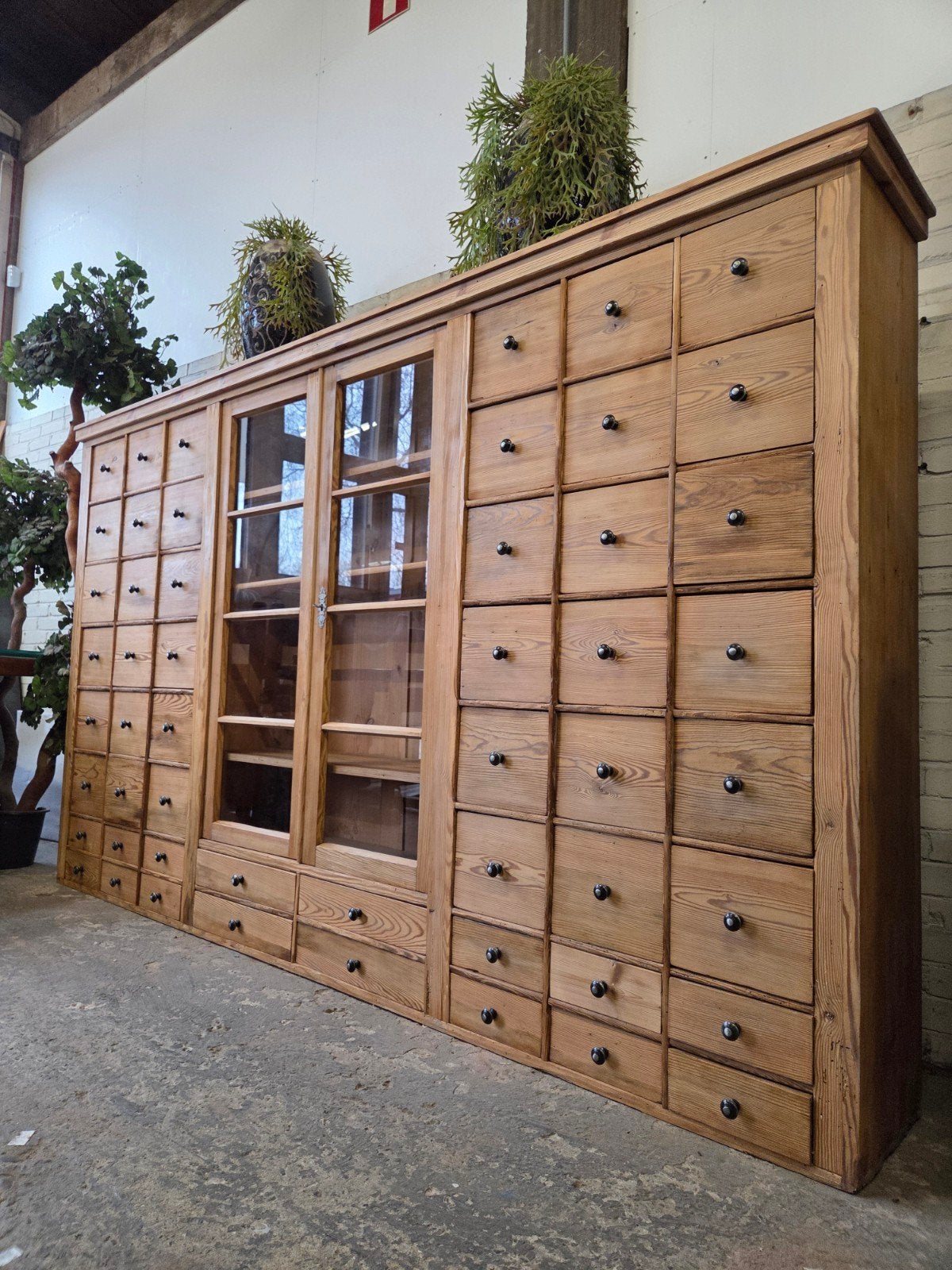 prachtige apothekerskast ~ ladekast ~ wandkast ~ winkelkast, Ophalen, 5 laden of meer, 200 cm of meer, Grenenhout
